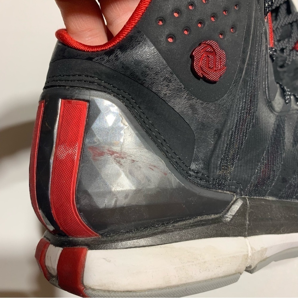 Adidas Derrick Rose Black and Red High-Top Sneakers - Picture 5 of 10